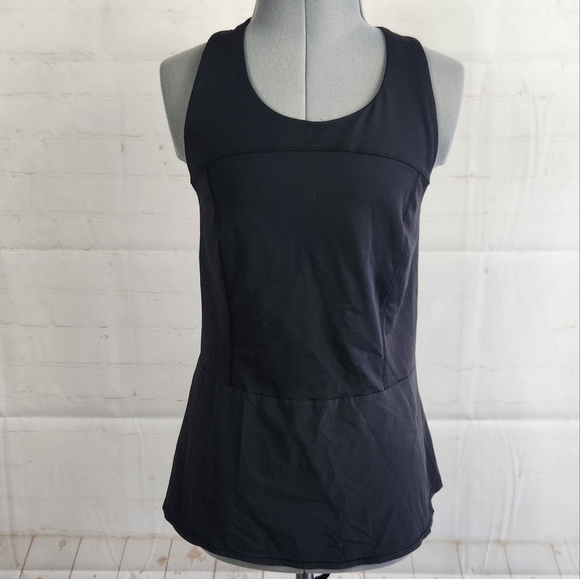 Lululemon Girly Active Peplum Crisscross Back Medium Support Tank Top Black 6 - Picture 4 of 15